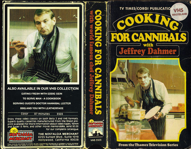 COOKING FOR CANNIBALS WITH JEFFREY DAHMER CUSTOM VHS COVER